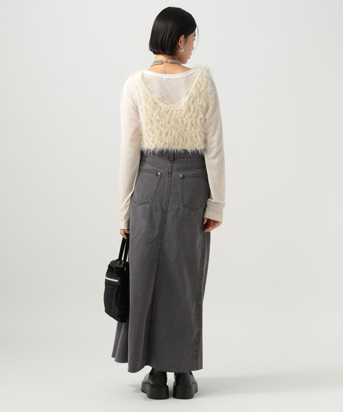 スカート デニムフレアスカート