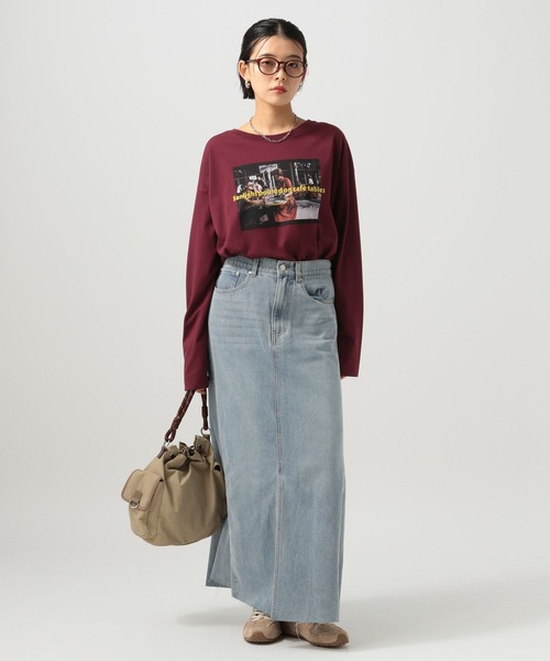 スカート デニムフレアスカート