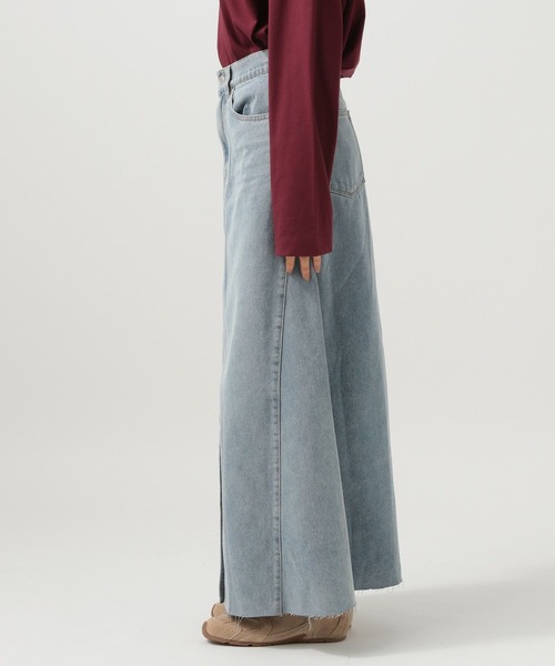 スカート デニムフレアスカート