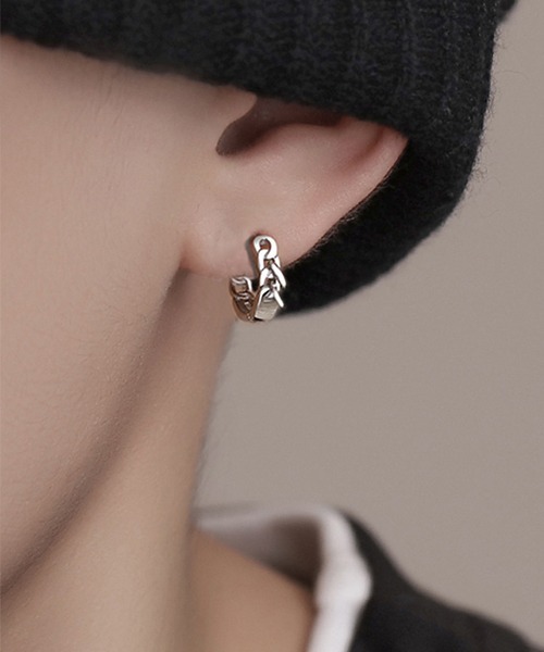 ARCHIVER ピアス 「Bz」チェーンリングペアピアス/両耳用/ユニセックス