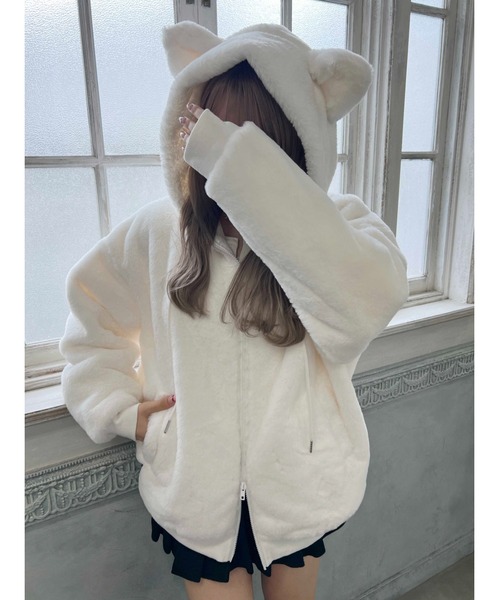 ブルゾン アウター キャットフェイクファーブルゾン レディース