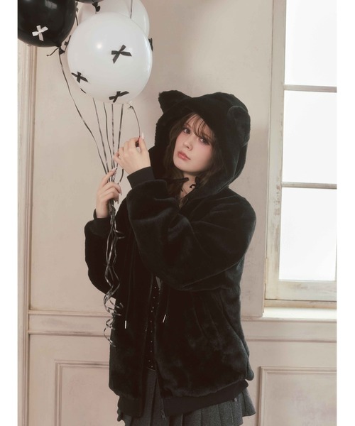 ブルゾン アウター キャットフェイクファーブルゾン レディース