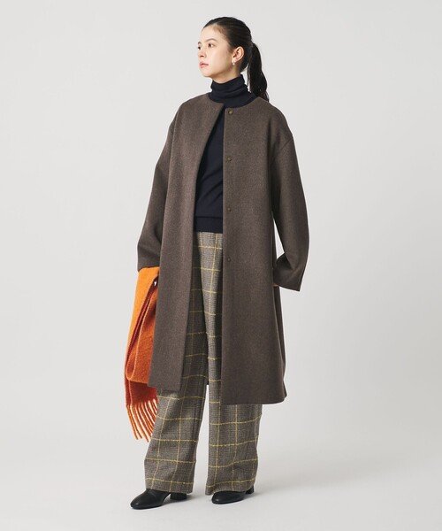 BEAUTY&YOUTH ナイロン パデッドジャケット ノーカラー コート BEAUTY&YOUTH UNITED ARROWS（ビューティーアンドユースユナイテッド