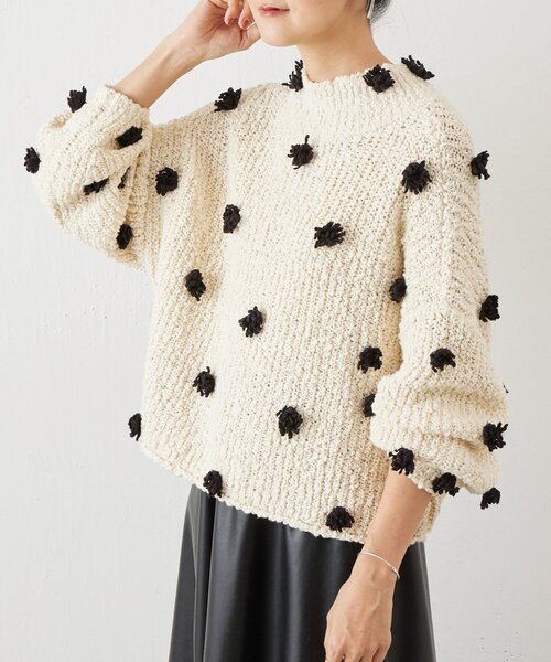 BEARDSLEY（ビアズリー） ニット セーター ぽんぽんドットニット