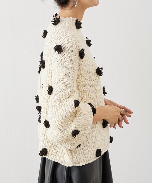 BEARDSLEY（ビアズリー） ニット セーター ぽんぽんドットニット