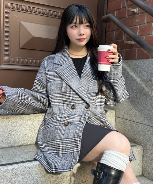 Ada. ジャケット テーラードジャケット グレン チェック オーバー