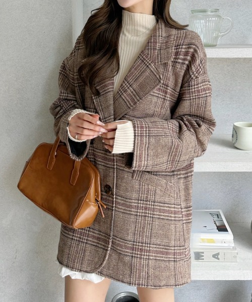 Ada. ジャケット テーラードジャケット グレン チェック オーバー