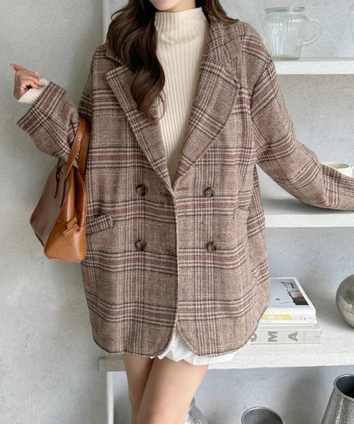 Ada. ジャケット テーラードジャケット グレン チェック オーバー