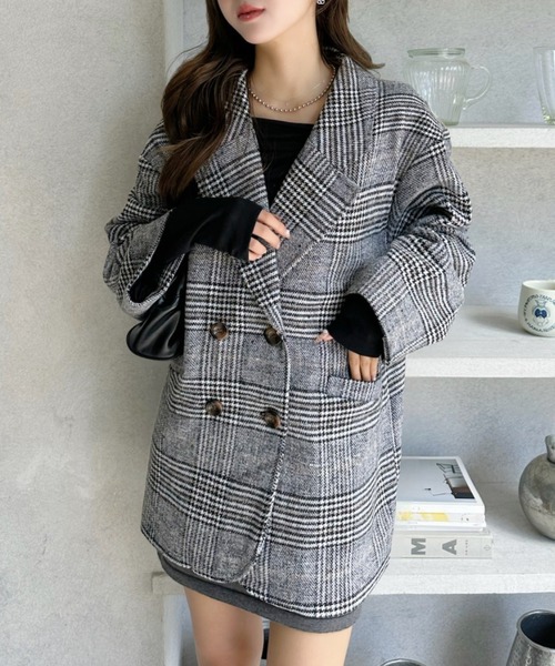 Ada. ジャケット テーラードジャケット グレン チェック オーバー