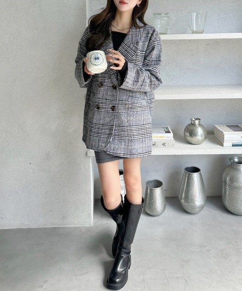 Ada. ジャケット テーラードジャケット グレン チェック オーバー