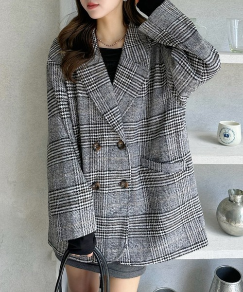 Ada. ジャケット テーラードジャケット グレン チェック オーバー
