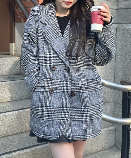 Ada. ジャケット テーラードジャケット グレン チェック オーバー