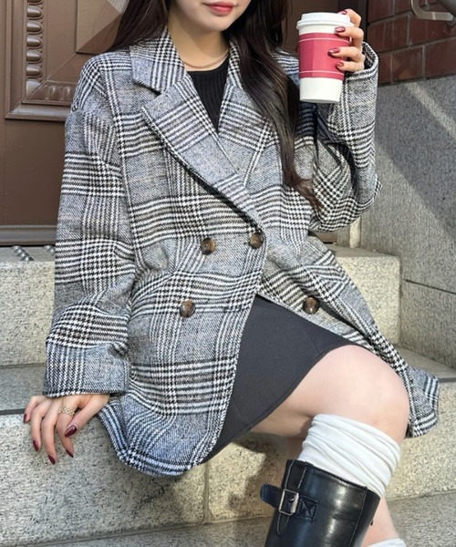 Ada. ジャケット テーラードジャケット グレン チェック オーバー