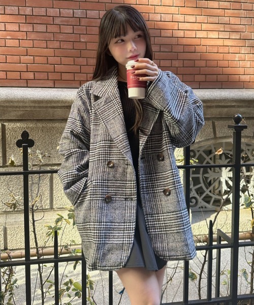 Ada. ジャケット テーラードジャケット グレン チェック オーバー