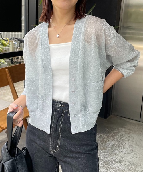 「CAPRICIEUX LE'MAGE」 カーディガン FREE ゴールド レディース_画像2