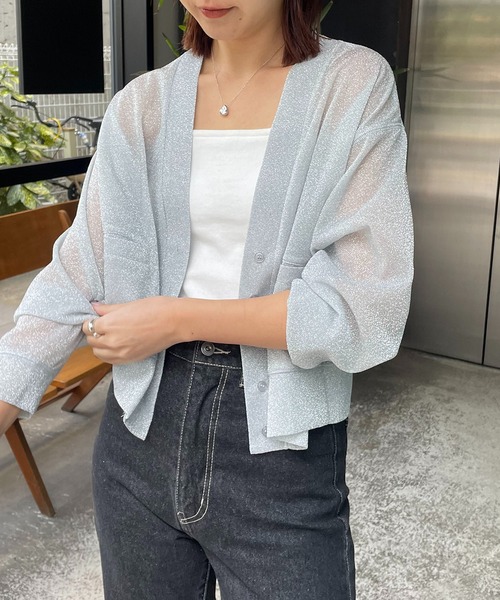 「CAPRICIEUX LE'MAGE」 カーディガン FREE ゴールド レディース_画像3