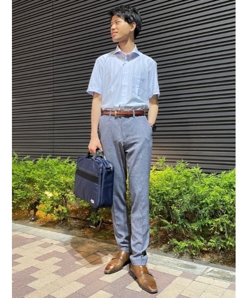 「Perfect Suit FActory」 半袖シャツ L ブルー メンズ_画像6
