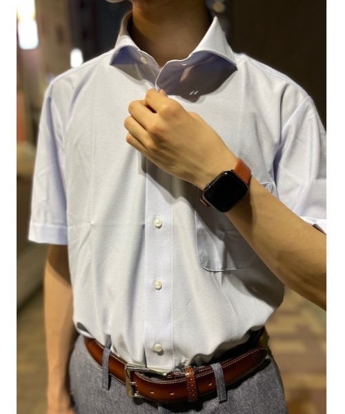 「Perfect Suit FActory」 半袖シャツ L ブルー メンズ_画像7