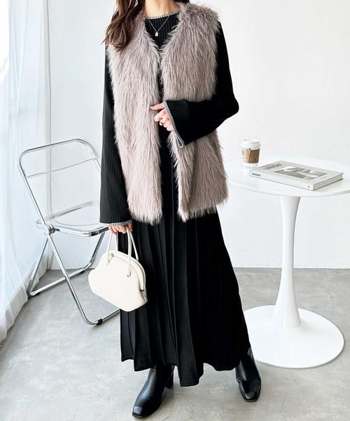 「GeeRA」 「swingby」ニットワンピース MEDIUM ブラック レディース_画像3