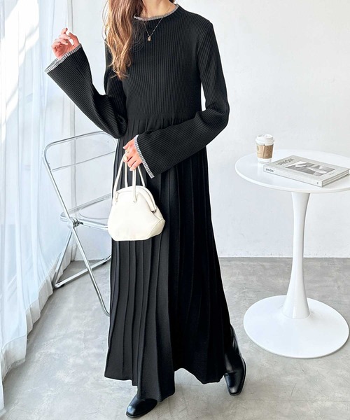 「GeeRA」 「swingby」ニットワンピース MEDIUM ブラック レディース_画像4