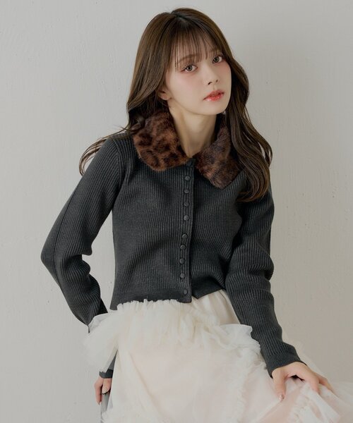 Chico（チコ） ニット セーター 「SALON by Chico」ファー襟取り外し