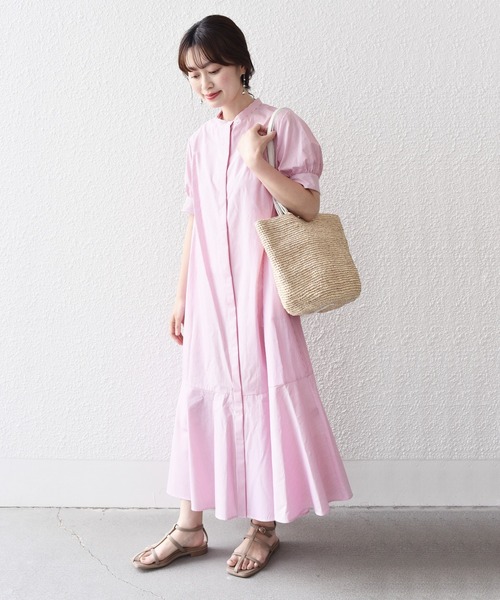 「SHIPS.me」 半袖ワンピース - ベージュ レディース_画像2