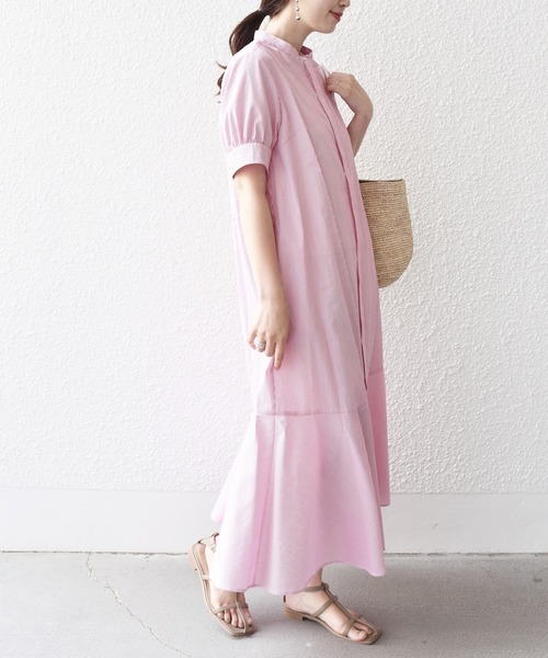 「SHIPS.me」 半袖ワンピース - ベージュ レディース_画像3