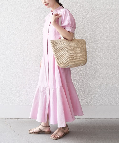 「SHIPS.me」 半袖ワンピース - ベージュ レディース_画像4