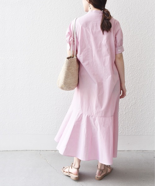 「SHIPS.me」 半袖ワンピース - ベージュ レディース_画像5