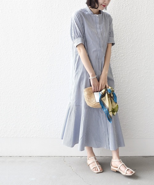 「SHIPS.me」 半袖ワンピース - ベージュ レディース_画像8