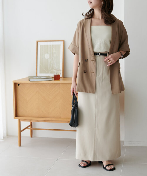 「DISCOAT」 ロングスカート MEDIUM アイボリー レディース_画像5