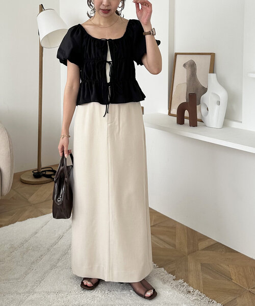 「DISCOAT」 ロングスカート MEDIUM アイボリー レディース_画像9