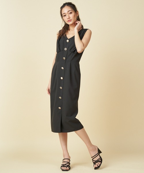 「ROYAL PARTY」 ノースリーブワンピース FREE ブラック レディース_画像5