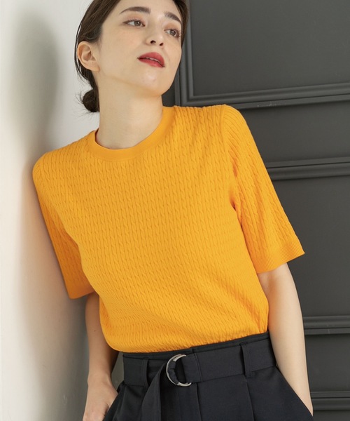 「OPAQUE.CLIP」 半袖ニット 38 ピンク レディース_画像4