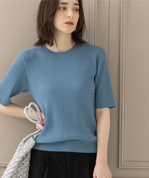 「OPAQUE.CLIP」 半袖ニット 38 ピンク レディース_画像5