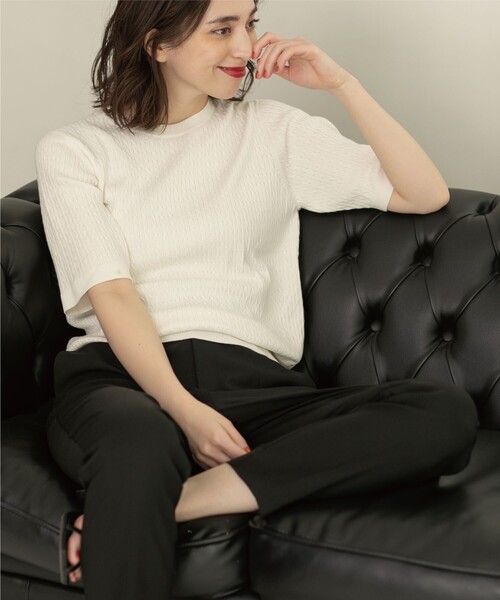 「OPAQUE.CLIP」 半袖ニット 38 ピンク レディース_画像9