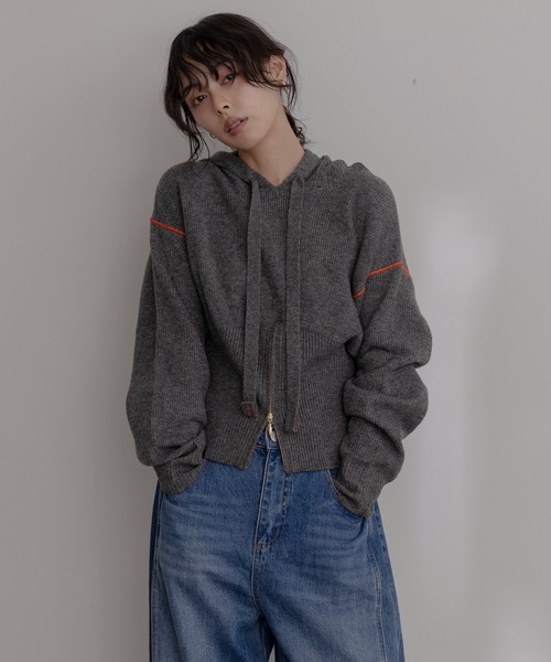 Eimee Law（エイミーロウ） ニット セーター ZIPスリットフーディー