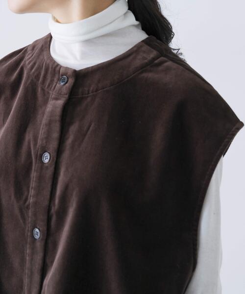 かぐれ ベスト ジレ コットンベルベット2WAYベスト レディース