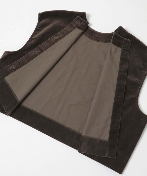 かぐれ ベスト ジレ コットンベルベット2WAYベスト レディース