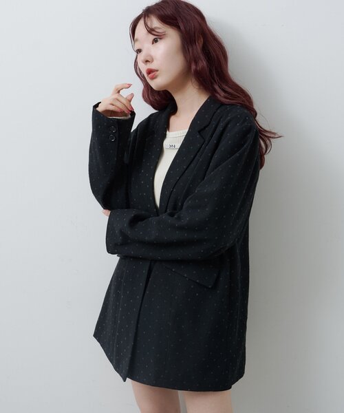 kastane ドットツイードジャケット Kastane（カスタネ） ジャケット テーラードジャケット 「セットアップ