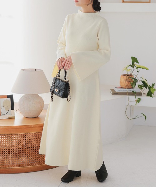 「KOBE LETTUCE」 ニットワンピース M アイボリー レディース_画像3