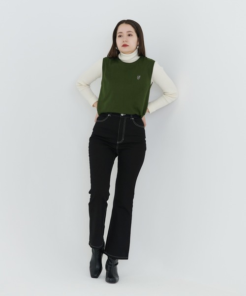 「TINA:JOJUN」 ブーツカットデニムパンツ X-SMALL インディゴブルー レディース_画像5