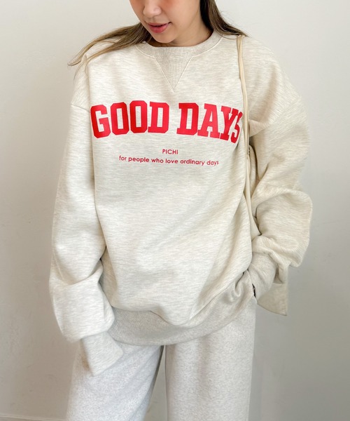 トレーナー/スウェット SPRING DAY TIME SWEAT TOP PICHI トレーナー スウェット GOODDAYスウェット レディース