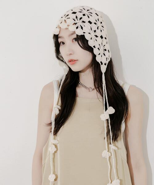 「SMELLY」 ニットキャップ - アイボリー レディース_画像3