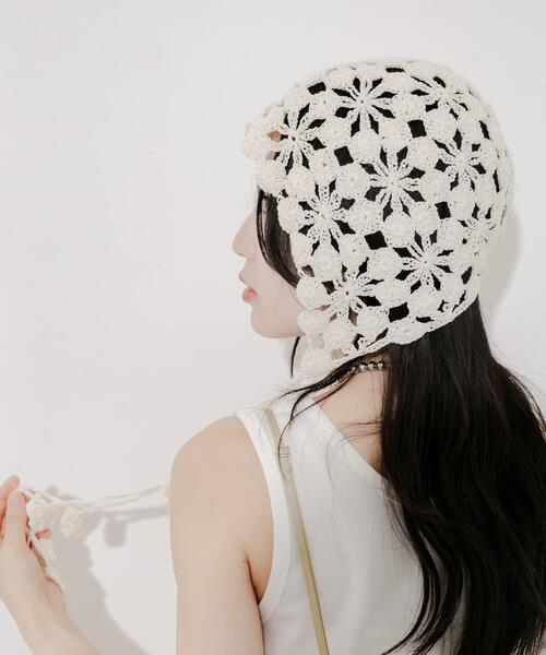 「SMELLY」 ニットキャップ - アイボリー レディース_画像4