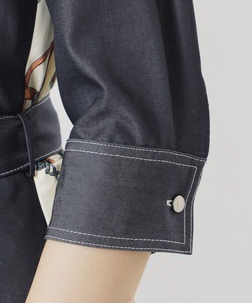 「LOVELESS」 シャツワンピース 36 ネイビー レディース_画像7