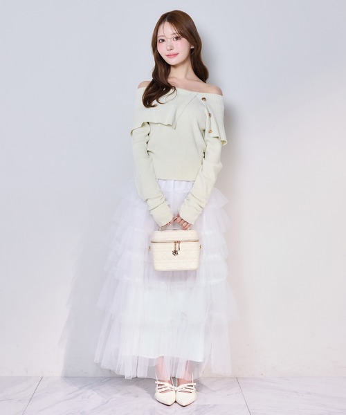NICE CLAUP チュールロングスカート ピンク Tulle Collection】チュールロングスカート | one after another NICE