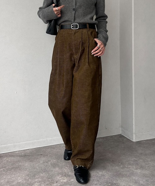 まきお NOGLE パンツ 「NOGLE/ノグル」ワイドカーブコーデュロイパンツ