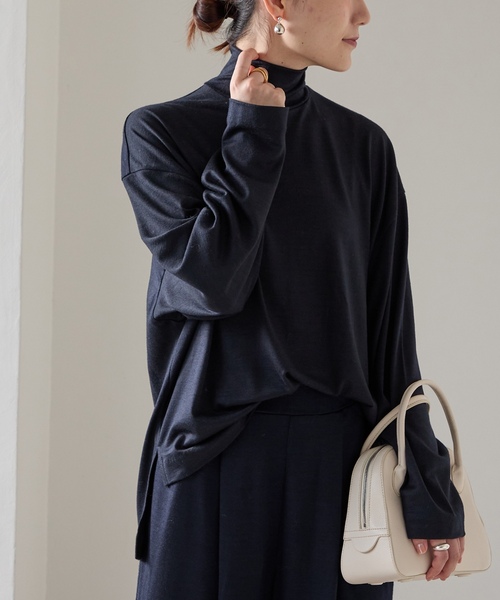 「VERMEIL par iena」 長袖カットソー - ネイビー レディース_画像3