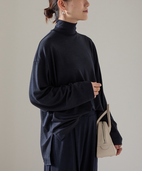 「VERMEIL par iena」 長袖カットソー - ネイビー レディース_画像6